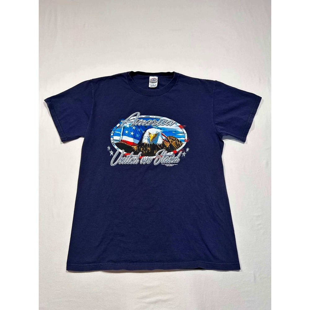 Delta Pro Weight America United We Stand Eagle T-Shirt Navy Blue 2003 Mens M